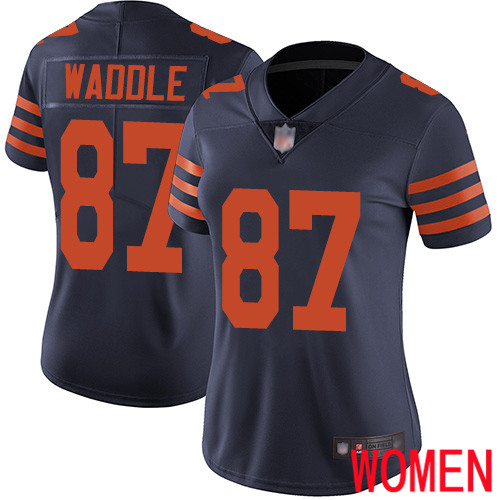 Chicago Bears Limited Navy Blue Women Tom Waddle Jersey NFL Football 87 Rush Vapor Untouchable